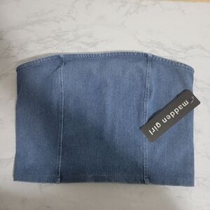 Madden Girl Denim Tube Top, Size L. New with tags